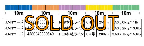 マルチカラーX8-PE 0.4号 250m [4580048830525]