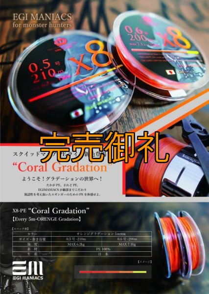 画像1: X8-PE 0.6-200m 『Coral Gradation』【オレンジグラデーション5ｍ間隔】 (1)